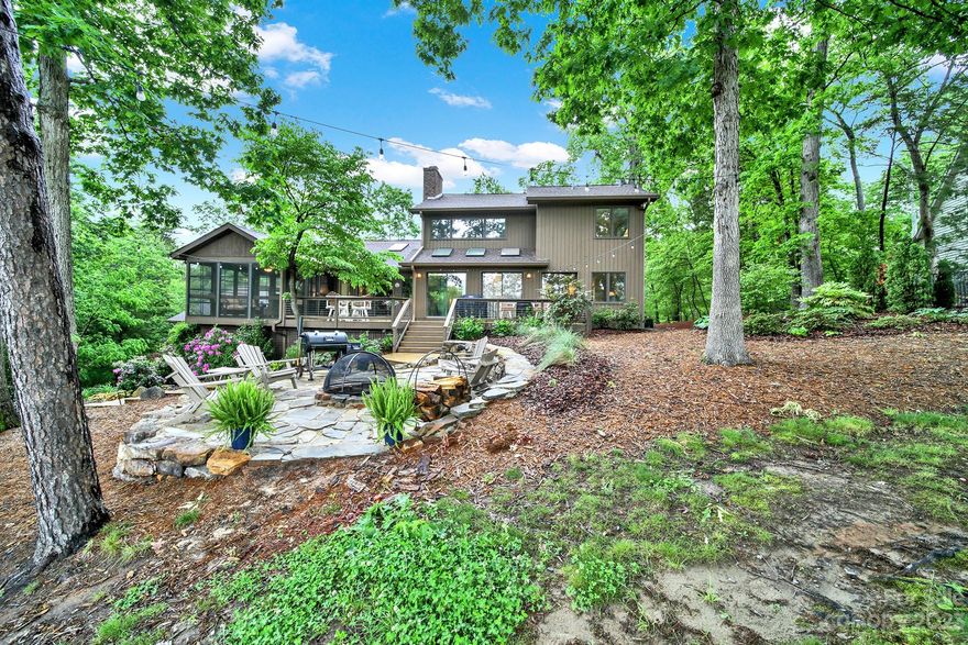 Expansive views of the 16th fairway! Open concept 3 bed 2 1/2 bath Hilltop home boasts floor to ceiling windows from one end of the house to the other. Custom chestnut kitchen cabinets, granite counter tops, office, wet bar, fireplace, balcony, sun room, private irrigation well, oversized garage with built in storage, plumbed for ice machine, seasonal views of the cove. For outdoor living space this home offers 3 season EZE Breeze room, large deck and fire pit overlooking the golf course. River Hills is a private gated community with amenities that include:24/7 security, private lake front park with sandy beach, playground, marina, kayak launch, community gardens, walking paths and dog park. River Hills Country Club is also located within this gated community. Offering Golf, tennis, pickle ball, 2 swimming pools and a recently renovated clubhouse. For membership info contact River Hills Country Club. This home is located within the heart of the community a short walk to everything.