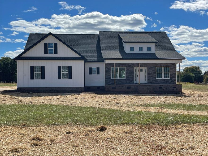 New construction home on one acre lot in a new subdivision. All lots in subdivision are minimum 1 acre. This plan has 3 bedrooms 2 baths. Open floor plan. Large kitchen with an island with seating space. Huge walk in pantry. Large laundry room with utility sink. Primary bathroom has a free standing soaker tub and tile shower. This plan is a favorite. Large back yard with room for a pool. House is almost complete
More lots are available to build on. Pick out a plan and choose your finishes and colors. Buyers to get construction to perm loan.