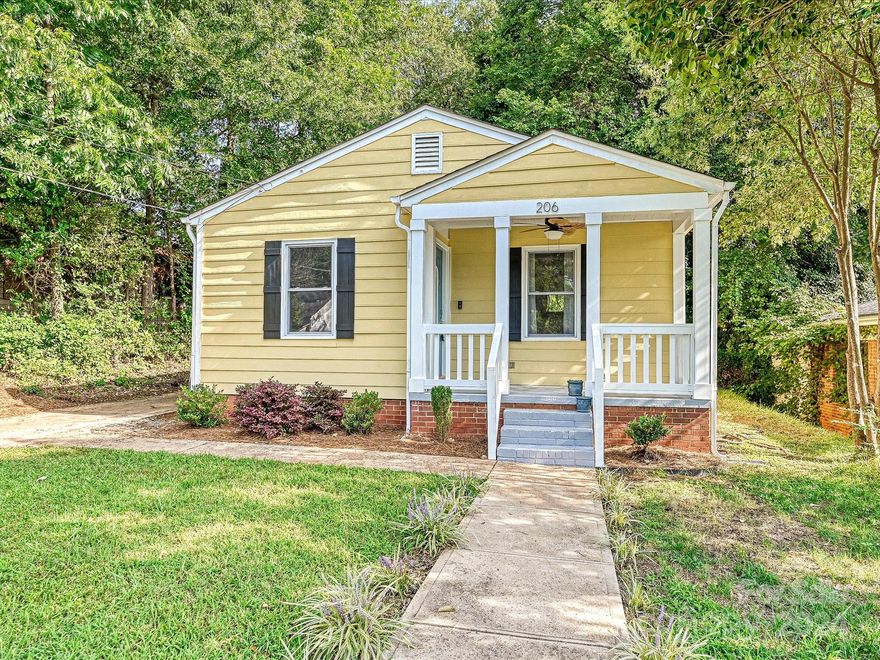 Located a short distance to historic downtown Belmont, with its parks, dining & shops, this renovated cottage offers 2 Bedrooms, 2 Full Baths, and an Office/Den.  Most of the home features the original hardwood floors, with tile in the Kitchen & Baths. The many updates include a wood accent wall; Tankless water heater; Kitchen w/ white cabinetry w/soft close doors & drawers, granite counters, stainless appliances, subway tile backsplash; updated Bathrooms; and freshly painted exterior.  Relax on the welcoming Front Porch, or exit the back door onto the concrete patio that overlooks the large fenced backyard w/garden shed. Walk to Rocky Branch Park & Reid Park to enjoy the Mountain bike trails, playground & ballfields.  This home has an easy commute to I-85, I-485, the airport, Uptown Charlotte, the US National Whitewater Center, and all that the Charlotte Metro area has to offer. Schedule your showing today so that you don't miss out on this super cute home!