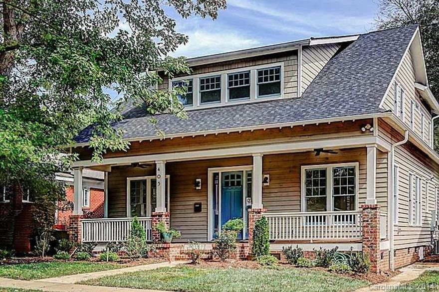 New construction in Dilworth’s historic district.  Open floor plan with hardwood floors throughout.  Huge eat-in kitchen with an island, butler pantry, Bosch appliances,  marble and granite counters.  Mstr on main with vaulted ceiling.  Mstr bath with Carrera marble walls and heated floors.  Big screened-in porch overlooks a large patio with custom fireplace.  Custom curved staircase, 10’ ceiling on main, tankless water heater, custom built mantel and cabinets in living room