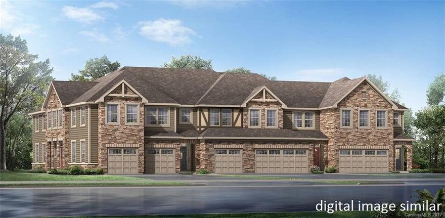 Brand New Townhome in desirable Fort Mill! Beautiful home features open concept floor plan with spacious kitchen with oversized kitchen Island and ample upgraded cabinets and walk-in pantry. Home features Hardwood floors throughout first floor, tile bath floors, trey ceiling in Master, granite w/tile backsplash in kitchen & more. 10' x 10' rear patio with side privacy screening and 2 car attached garage. Ideal location across the street from the community Pool and playground area.