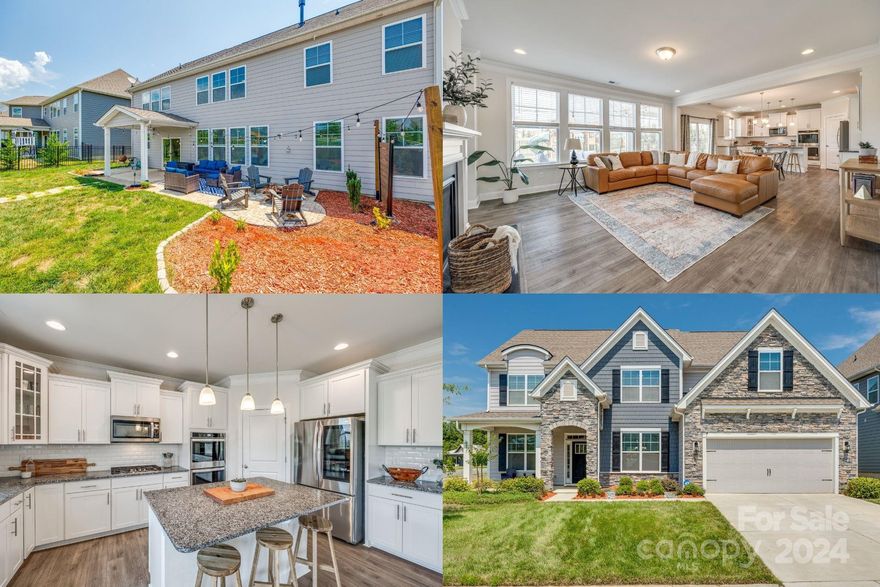 CORNER LOT! LOW SC Taxes! Welcome to this beautiful, light, bright & fabulous home in highly sought-after Avondale. Gorgeous curb appeal! Enter through the charming front porch into the inviting open floor plan. The home office is strategically placed & features French doors for privacy—formal living & dining room w/coffered ceilings + a butler's pantry. Gorgeous kitchen w/gas cooktop w/modern hood, wall oven & microwave, stylish backsplash, granite, center island/breakfast bar & table space is open to spacious family room w/ beautiful stone surround gas fireplace. Main floor guest bedroom & full bath. Upper-level boasts oversized primary bedroom w/HUGE walk-in closet & dreamy bath. 3 sizeable & comfy bedrooms, and 2 full baths round out this fantastic level. Wonderful rear covered porch & patio for you to enjoy relaxing & entertaining, plus a fenced yard. Resort-style amenities: clubhouse, fitness center, pool, playground + prime location. Modern luxury awaits - don't miss this one!