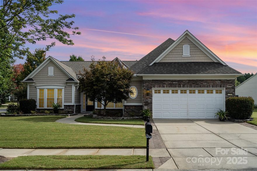 Popular Cumberland Hall model on a beautiful corner lot (cut-de-sac)  with gorgeous outdoor living area &  landscaped yard...sunroom is spacious and overlooks beautiful landscaped area with  proximity to all the great aspects of Sun City. Includes gourmet kitchen, granite countertops, kitchen island, stainless steel appliances, gas cooktop.  Features open floorpan with large great room w/fireplace, sunroom and split Bedrooms. This home has everything... New HVAC system with full warranty.  Home is well cared for and presents a wonderful opportunity to enjoy the Sun City Active Adult Lifestyle. 2 Bedroom, 2.5 Bath home with office which presents a wonderful feature package.