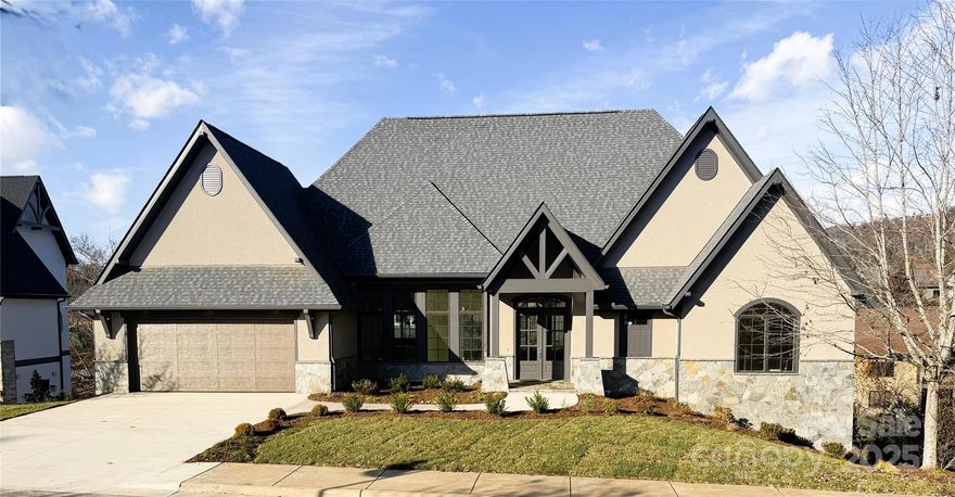 Newest home from the developer at The Thom's Estate!  NEW CONSTRUCTION!  Completion Date:  11/17/2025

More Photos Coming Soon.

This European inspired custom home plan features main level living with custom finishes.  Near the end of a large cul-de-sac, this home offers an open concept with the kitchen and great room opening onto a screened porch.   The great room and porches look out towards the mountains through large windows offering ample light.  Energy Star Certified (in process), the home features improved insulation, enhanced heating and cooling and Energy Star appliances including an induction range.  The lower level features a recreation room with built in beverage bar with sink, powder room, a second ensuite and two additional guest rooms.