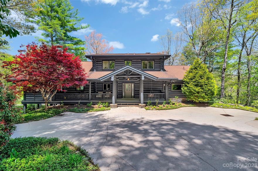 Meticulously crafted and perfectly located 5 bedroom, 4.5 bath custom home with spectacular view of the golf course, Toxaway Mountain, and Cold Mountain at fabled Lake Toxaway Estates. Situated on 1.97+/- acres overlooking the 18th Fairway, this magazine quality home features a spacious great room with massive stone fireplace, chef quality kitchen, main level primary suite with beautifully appointed bathroom and two closets, upper level with two bedrooms, lower level with two bedrooms and baths, family room, office, two car garage, and expansive storage space. Other beautiful features include a screened dining porch, expansive decking and porches overlooking a storybook view. Gently sloping back yard features an outdoor stone firepit with seating area with views of Lake Toxaway, a beautiful garden, and trail system leading to golf course. This is a legacy home is a golf cart ride away from the club and all amenities and is a must see at Lake Toxaway.