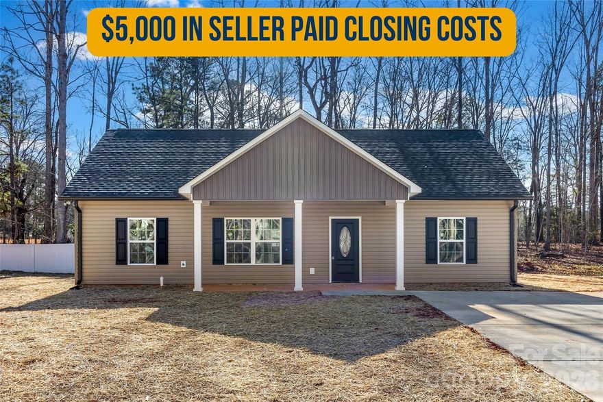 ** $5,000 in seller paid closing costs!!**
Don’t miss your opportunity to own this brand-new 3-bedroom, 2-bath home in Lancaster, SC! This thoughtfully designed new build offers an open floor plan that blends style, functionality, and everyday comfort. The kitchen features all-new stainless-steel appliances, granite countertops, a spacious island, and nine-foot ceilings, all paired with durable LVP flooring throughout the common spaces in the home. Sitting on a generous lot, this property offers plenty of space to spread out, ideal for entertaining, gardening, or simply enjoying the peaceful setting.  Homes like this don’t come along often.  Schedule your showing today!