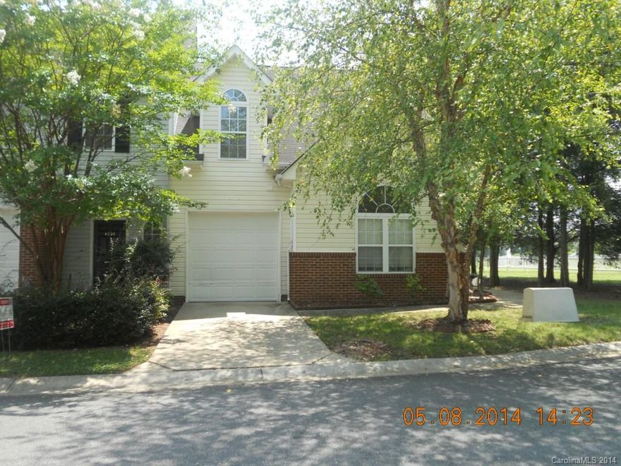 Wonderful end unit with large shade trees and landscaping. High ceilings , open floor plan. 1 car attached garage. Great location in Steele Creek close to new shopping centers, restaurants and the 485 Charlotte bypass.  Selling 'as is'. Seller makes no warranties as to condition. Please note the HOA has not renewed and will not be renewing FHA approval for financing.