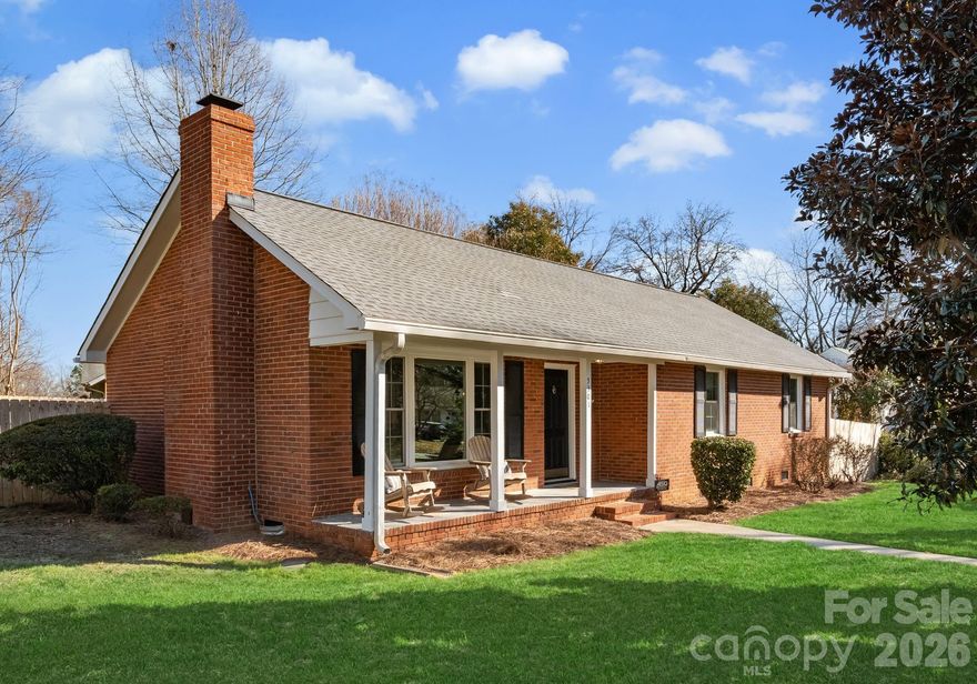Rare opportunity to own a thoughtfully updated full-brick ranch in highly sought-after Madison Park, offering true close-in Charlotte living with timeless character, meaningful recent upgrades, and the charm of one of the city’s most established neighborhoods. Originally developed in the late 1950s, Madison Park is known for its mature tree-lined streets, walkability, and strong sense of community, continuing to attract buyers who appreciate classic homes combined with exceptional convenience.
Set on a spacious corner lot with established landscaping, this home offers inviting curb appeal and easy single-level living. Inside, warm hardwood floors and abundant natural light create a welcoming and comfortable atmosphere. The updated kitchen features white cabinetry, stone countertops, stainless steel appliances, and a clean, timeless design that blends seamlessly with the home’s original character. Living and dining areas flow naturally together, creating flexible spaces for both everyday living and entertaining.
Major improvements completed within the past two years, including new windows, a new roof, and a new HVAC system, provide added peace of mind and long-term value for the next owner. Thoughtful updates combined with classic architectural elements make this home move-in ready while maintaining the charm that defines Madison Park.
The fully fenced backyard offers privacy and usable outdoor space ideal for relaxing, gardening, or gathering with friends, while the covered carport provides convenient protected parking and additional versatility.
Madison Park offers the perfect balance of neighborhood lifestyle and city accessibility. Residents enjoy sidewalks and bike-friendly streets, along with close proximity to Park Road Shopping Center, Montford’s vibrant dining scene, SouthPark Mall, the Lynx light rail, and Uptown Charlotte. With everyday amenities, restaurants, and shopping just minutes away, the neighborhood continues to stand out as a premier close-in location.
Move-in ready and easy to love, this home blends classic ranch-style appeal with thoughtful updates and a location that truly captures the best of Charlotte living