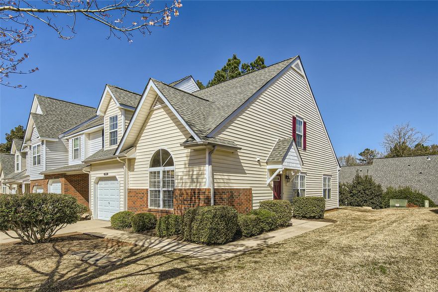 Grab your chance to own this impressive 3 bed/2.5 bath townhome (with attached 1-car garage) in desirable Hanover Crossing! This home is completely move-in ready with fresh paint, brand new carpet, and all appliances remain, including the washer and dryer.  Incredible kitchen w/granite & lots of cabinets & workspace. This end-unit townhome has wonderful natural light w/vaulted ceilings in family room, kitchen & primary bedroom, all with gorgeous hardwood floors. Two very spacious bedrooms with walk-in closets are upstairs. There's great storage throughout; the closets are generous sized, and there are plenty of them. This home is situated between the community pool and the covered picnic and play area (both pool and picnic/play areas are fenced in & within a few hundred feet either direction). Convenient to 521 , shopping centers and plenty of restaurants and entertainment; minutes from Ballantyne and Fort Mill, with Indian Land schools make this home a top choice!