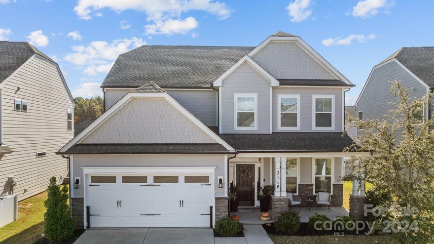 Fantastic move-in ready 3-story home! Home features 5 bedrooms, 4 full baths and more that 2,800'. Main floor has a guest suite and third floor has a spacious bedroom with full bath.  Primary bedroom along with 2 other ample sized secondary bedrooms, laundry room and a versatile loft area are on the second floor. Other awesome upgrades include a welcoming front porch, main floor study or dining room with French doors, luxury primary bath, vinyl plank flooring on the main level and oak tread stairs. Kitchen has white cabinets, a large island, quartz countertops and stainless appliance, including a gas range. Head to the outdoors to relax on the screened porch or paver patio with firepit and seating wall - perfect for entertaining. Enjoy the many amenities of Walnut Creek - resort-style pool with a splash area, clubhouse, workout facility, two playgrounds, tennis courts, baseball & soccer fields, walking trails and community pond.