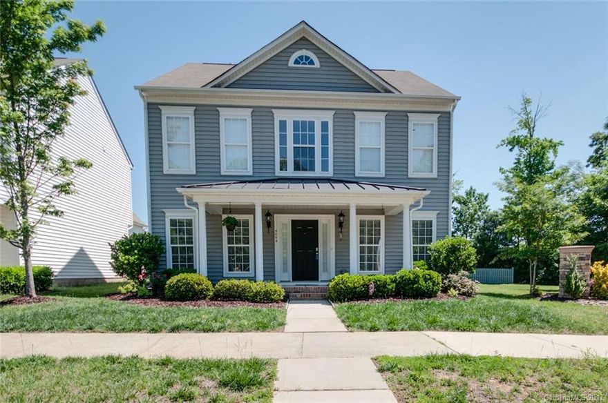 Prime locale,shops,restaurants,golf,parks,I-485.Google Fiber Optics Cable-internet service avail!Brand new dishwasher!Large tile floored kitchen w 42"maple cabinets, granite, island + serve bar.GE range,micro. Frig included. Open floor plan. Gas FP in great rm w wood flooring, Formal DR wood floors, french door office on main. Surround sound. Spacious private owner's retreat. Attractive common area adjacent to side of lot.Ask agent to share property description.Comes w $500 13 month Warranty.