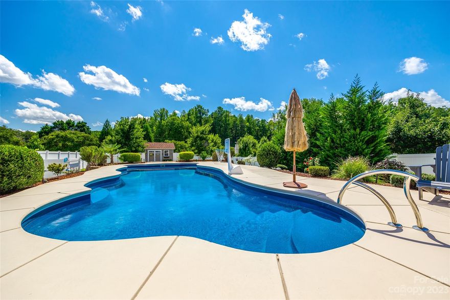 THIS IS THE ONE!The well-appointed, versatile interior and AWESOME backyard oasis will have you feeling like you are on vacation 24/7! Wood flooring in all the living areas on main and tile/granite in all baths. Expansive kitchen with gas range, bar seating, granite, loads of cabinets and counter space, pantry, and is open to the great room. Guest suite on main w W/I closet and full bath. Upstairs you will find the Primary bdrm with flex space and a luxurious owner's bath w raised cabinets, tiled shower, soaking tub, and room-sized W/I closet. Jack and Jill bath between 2 of the other bdrms and a 4th bdrm w hall bath. 2nd level laundry room makes washing a breeze since the sellers added extra storage and a counter-top for folding. French doors at breakfast area lead to your private backyard getaway surrounded by 6ft white vinyl fencing. Sparkling saltwater POOL w lots of concrete decking, custom fire-pit, gazebo, and extensive landscaping all help to make this yard a show-stopper!