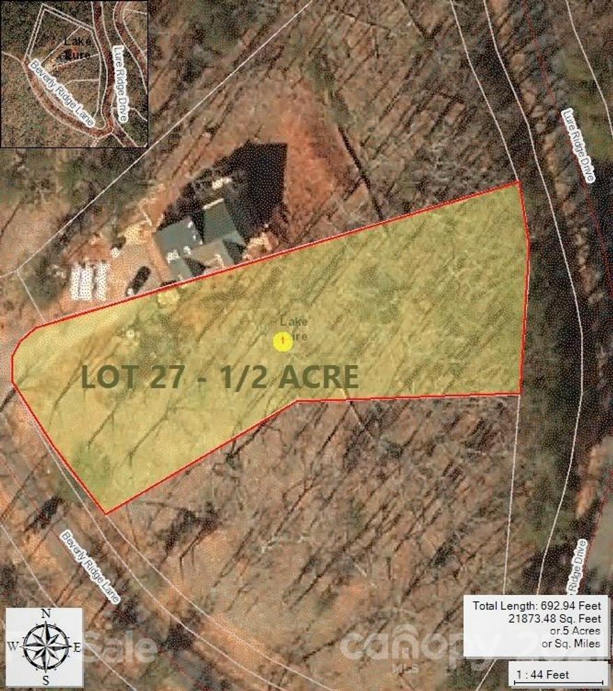 Lake Lure access with this easy buildable 1/2 acre lot in quaint community of Sunset Reserve on Lure Ridge. Super convenient location, gated community with hiking trails, picnic tables, paved roads, street lights and city water. Big bonus is 'day dock' access to Lake Lure with lakefront parking for owners in this community! Minimal lot preparation needed to situate your home to take in winter views from several different directions. Minimum sq. ft. to build is 1,200 with HOA dues of $1,250/annually.