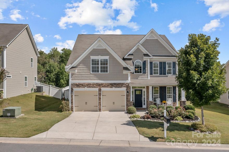 Lovely 5 BR/4 Bath home in amenity rich community! This immaculate home features an open floor plan, a formal Dining Room, massive Primary suite, gourmet Kitchen, fenced yard with tree views and massive covered patio.   The main level opens to the Kitchen with upgraded cabinetry, granite countertops & gas range, a breakfast area with morning light, Gas logs fireplace in the living room, 1 bedroom/office and a full bath. Second level features the Primary suite with large walk in closet, shower & soaking tub, 2 bedrooms, 1 full bathroom, and a huge Bonus/Bed with its own en-suite full bath. 
Enjoy the newer carpet downstairs, fresh paint throughout, storage galore, and the extended covered patio with tree views and no neighbors behind.  
This community features a massive pool, playground, tennis court, basketball court, volleyball court, clubhouse and active social events throughout the year.
Open House on Sunday! 1-3pm