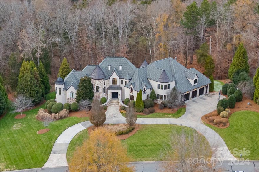 Welcome to this extraordinary European-style estate on 1.64 meticulously landscaped acres in the exclusive Jacobs Ridge neighborhood. Spanning over 8,000 sq. ft., this home blends luxury and functionality, featuring a dramatic three-story spiral staircase and an elevator. The main level boasts soaring dome and groin vaulted ceilings, a lavish primary suite with a spa-like en-suite bath, separate home office, and elegant living spaces. Upstairs, find four spacious bedrooms, each with en-suite baths and walk-in closets, plus flex space ideal for a media or bonus room. The walk-out basement is perfect for entertaining, with a home theater, gym, bar, spa, multiple entertaining spaces and recreation area.This all leads to the outdoor pool oasis complete with a saltwater pool, spa, outdoor kitchen, covered veranda, and putting green. Three-car garage on the main. This estate combines timeless European design, modern luxury, and unparalleled outdoor living.