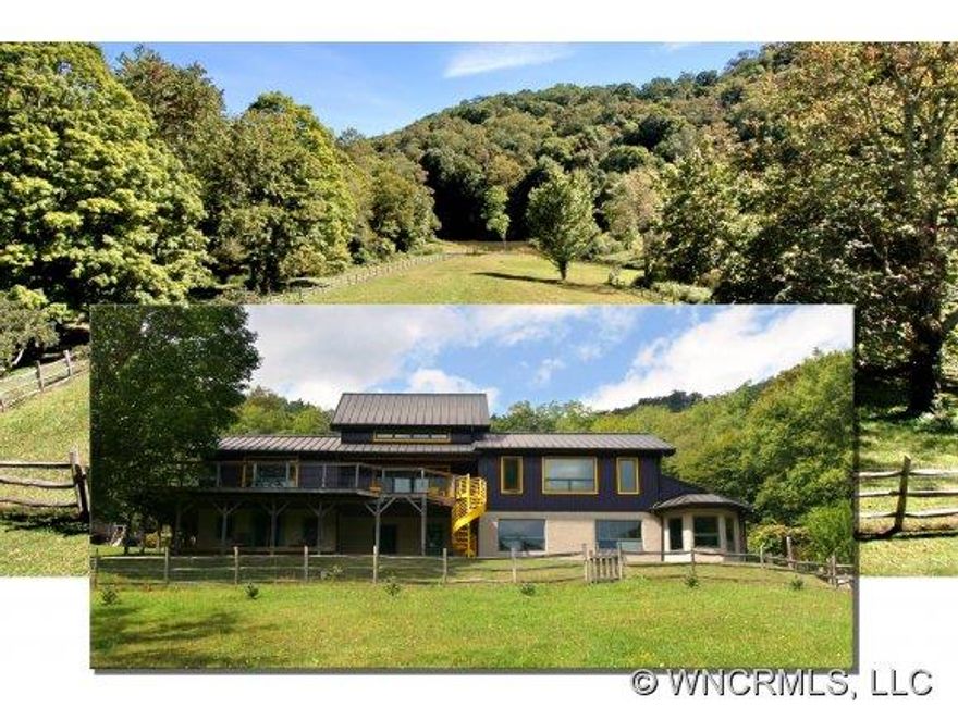 This distinctive 150-acre family compound/retreat blends sustainable living with luxury amenities. The natural eco-luxury home features 6-zone radiant heat system, hardwood and tile floors, and standing seam copper roof. The property includes a solar barn, hobby barn, extensive orchards and gardens, pond, fenced pasture, numerous springs and building sites. Enjoy a pastoral landscape with spectacular 360-degree views and protected valleys.