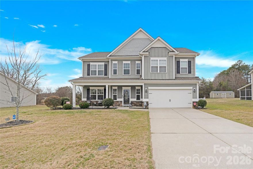 Welcome home to this beautifully maintained home in the desirable Autumn Brook community, located in the South Iredell High School school district and just minutes from DT Troutman. This spacious home offers over 2,500sqft, featuring 3 bedrooms, 2.5 bathrooms and a bonus room perfect for a home office, playroom, or flex space. The main level boasts an open floor plan including the foyer, dining room, living room and large kitchen. The foyer and dining room are accented with wainscoting, while the living room features a cozy gas fireplace. The kitchen is complete with a center island, granite countertops, tile backsplash, walk in pantry and new (2025) stainless steel appliances, including a stove, microwave and dishwasher. Upstairs you’ll find new carpet (2025) throughout all three bedrooms and the bonus room. Large primary suite with a tile shower, garden tub and his and hers closets. Enjoy outdoor living on the screen in porch (added in 2020) or relax in the hot tub by Hot Springs and Bon Pergola (added in 2023). Situated on a large half acre lot, the home features a level back yard with a storage shed that conveys. The two car garage includes custom storage shelving (added in 2025). New HVAC 2023 with a 10 year warranty. This is one you don’t want to miss!