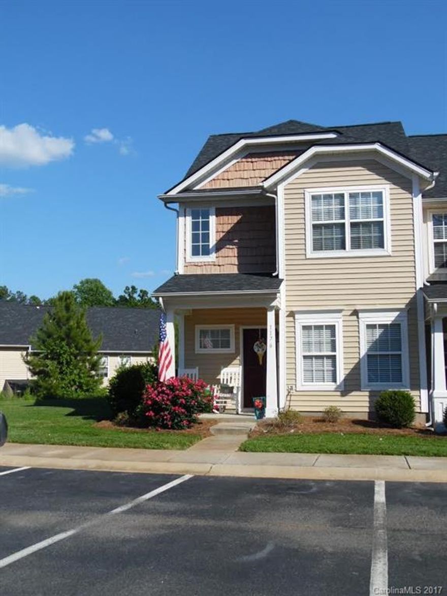 Immaculate, move in ready, end unit townhome in the heart of Rock Hill. This home boasts 3 oversized bedrooms, 2.5 bathrooms, an open layout & master on the main. Newer hardwood floors and paint. Large great room for entertaining or relaxation. Private patio for grilling out. Neighborhood features irrigation, a great playground and recreational field.  Minutes from shopping, dining, and I-77.