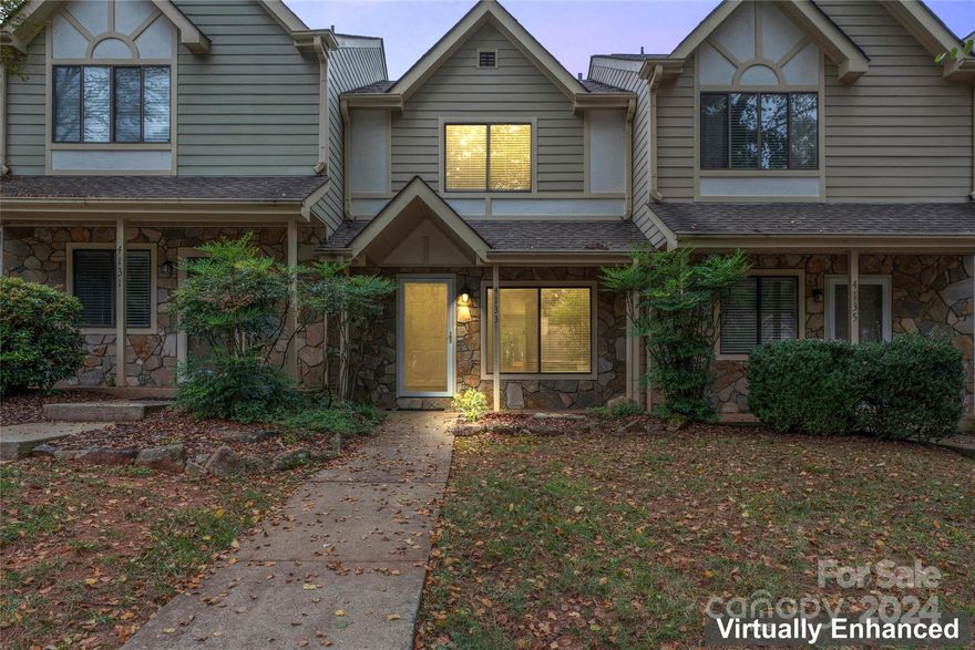 Discover this inviting 2-bedroom, 1.5-bath townhome featuring a highly functional layout. So many updates throughout including new paint throughout and new flooring throughout! The spacious living room is flooded with natural light, perfect for relaxation or entertaining. The stunning white kitchen includes a cozy eat-in area, ideal for casual meals. Retreat to the two generously sized bedrooms, including a primary suite with an ensuite bath and vaulted ceiling, adding an airy feel. Step outside to your back deck, where you can enjoy ample storage space and breathtaking views of the golf course. Don’t miss this opportunity to make this home yours! Conveniently located- the Raintree Country Club and Golf Course is right in your backyard, Minutes from the Four Mile Creek Greenway, Big Rock Nature Preserve, and the shops and restaurants at Stonecrest, shops and restaurants at Ballantyne's Backyard. This location is hard to beat!