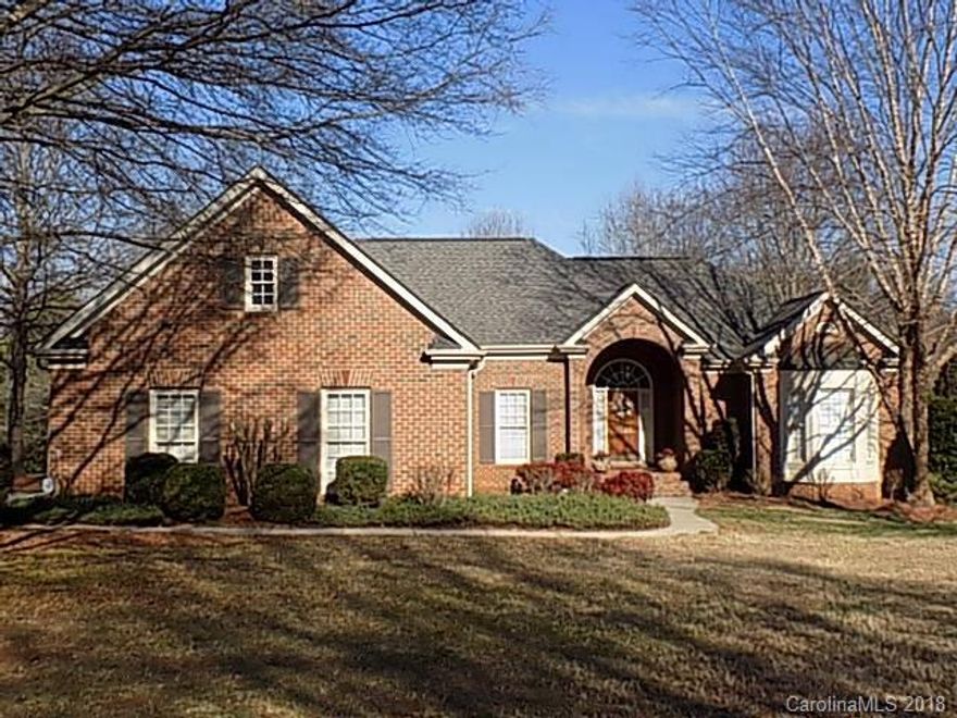 Beautiful All Brick home in Ellington Farm awaits new owner.  Gracious covered brick front porch entry to hardwood foyer and open Great Room with vaulted ceiling and formal Dining area.  Extensive custom moldings, columns in dining area and central vacuum are just some of the features that set this home apart. Great Room with fireplace has access to back deck.  Large Kitchen has a center island, extensive cabinets, pantry closet and a bay breakfast area that would accommodate many farm tables while overlooking the spacious level backyard.  Home is a split bedroom plan with ample owner's suite and bay window sitting area.  Master bath has dual vanities, garden tub and large shower.   Exterior features include side entry garage along with concrete driveway, parking area, mature trees, landscaping and irrigation system.  Washer, Dryer and Refrigerator are negotiable with acceptable offer.  Close to area shopping and dining!  Within minutes of I-485.  NOTE--Showings begin on 1/6/2018