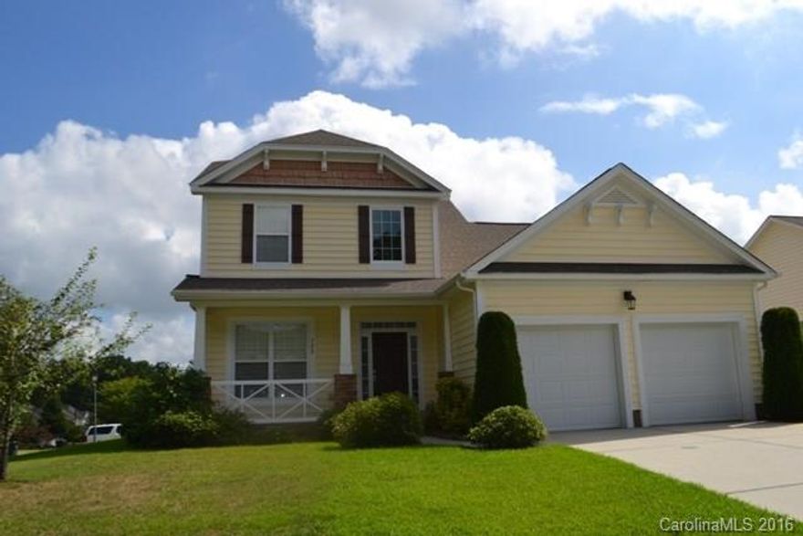 This is a better than new home that shows like a model. Enter the front door into a soaring 2 story foyer. Formal dining room, great room w/fireplace/gas logs.  Lovely kitchen has stainless appliances, pantry, breakfast area & a breakfast bar. Bright & cheery sun room.  Master is located on the main level, two additional bedrooms upstairs w/full bath & a huge bonus room. Lovely hardwood & ceramic tile flooring, full irrigation, rocking chair front porch & a patio. Convenient to everything.