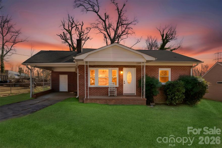 Welcome Home to this adorable brick ranch 2BR, 1BA home sitting on.18Ac with no HOA.  Step inside to find a cozy, welcome loved space with modern touches and fireplace. Tile shower in bathroomEnjoy morning coffee or lazy afternoons on the covered front porch. Neutral paint throughout.  Great backyard outside space.
HVAC and Roof 2021