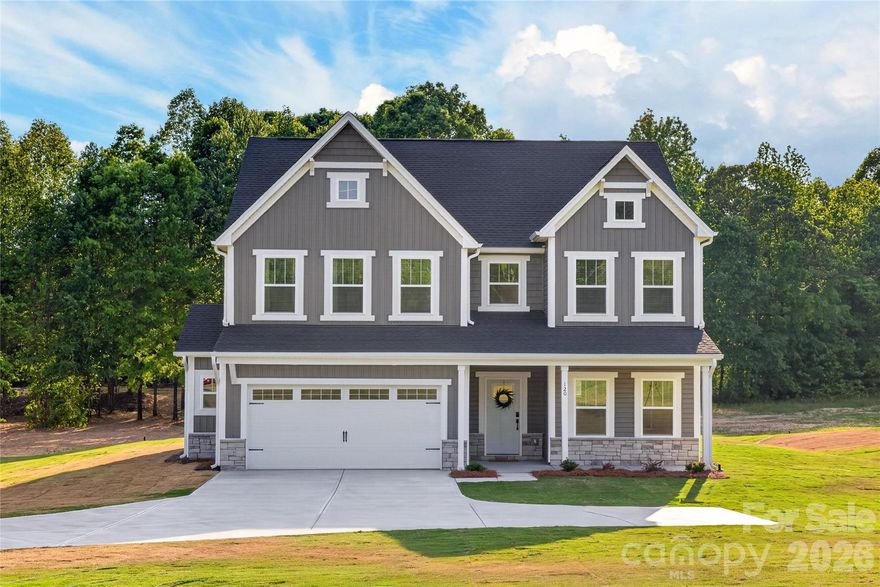 Available now, this semi-custom Kipling on over 1 acre offers approximately 2,900 sq ft, 4 bedrooms, and 2.5 bathrooms with a spacious two-story layout. The main level features a private Study, formal Dining Room, and an expansive Great Room with fireplace that flows into a well-appointed Kitchen with extended island and upgraded features, creating a functional space for everyday living and entertaining. Upstairs, the Primary Suite includes tray ceiling with ensuite and oversized walk-in closet. Three additional bedrooms, additional full baths, a versatile Game Room, and a convenient laundry room provide flexible living space. Designed with upgraded features throughout, this quick move-in home delivers comfort, space, and functionality. NO HOA.