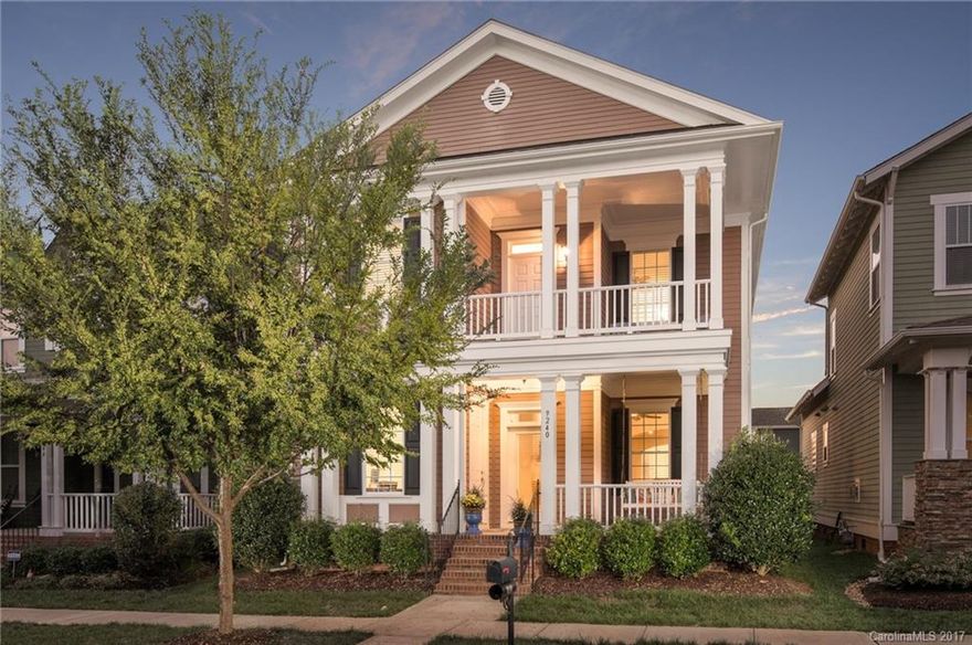 Stunning Charleston-style Saussy Burbank home in popular Ardrey Crest neighborhood. Open kitchen, breakfast and family room. Hardwoods on main, stainless steel appliances and granite countertops in kitchen. Master on main. Spacious secondary bedrooms. Large bonus room with an abundance of natural light. Take in the views of nature and the neighborhood walking trails from your front porch. Community pool and playground. Bocce ball court nearby. Desirable location & top-rated schools.