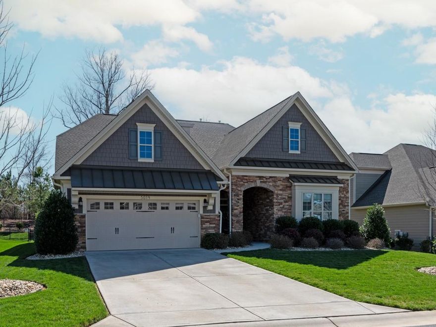 Beautiful, move-in ready home in the desirable Bent Creek neighborhood. Turn key property with an abundance of upgrades and custom features. Open concept great room & gourmet kitchen. Stunning 12 ft ceiling in great room with shiplap electric fireplace and beautiful hardwoods. Chef’s kitchen with custom white cabinetry, oversized island, granite counters, stainless steel appliances, wall oven, 5 burner Wolf range, walk-in pantry & spacious eat in area. Large, airy screened porch overlooking private backyard. 1st floor Primary Suite features spa-like bath with oversized tile shower with dual sink vanity and custom walk-in closet. 2 additional bedrooms on first floor share a full bath. Large custom drop zone located just off garage. Beautiful tread stairs lead to 2nd floor loft and additional bedroom w/full bath and huge walk in storage. Full irrigation, stone & hardboard exterior. Great community amenities to include pool, clubhouse and fitness center.