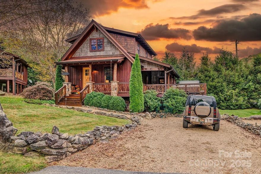 Welcome to 56 Eagle Cottage Lane, a fly-fisher’s dream retreat nestled in the premier River Club section of The Lodges at Eagles Nest, offering direct access to the renowned Elk River! With convenience in mind, you’re only five minutes from downtown Banner Elk’s shopping and dining.This fully furnished two-bedroom, two-bathroom cabin effortlessly blends luxury and mountain charm making it a perfect getaway or investment property. This home's picturesque setting was made to exhale and enjoy outdoor living with an extended deck looking out on the tranquil river and a large hot tub for relaxing. Upon entering the cabin, you're met by an open floor plan designed for both gathering and a quiet retreat. The main level showcases thoughtful mountain design and furnishings, a stacked stone fireplace, beautiful wood floors, and gorgeous granite countertops. Upstairs, the spacious primary suite offers a king-size bed, a large seating area, and a charming alcove with twin beds framed by rustic barnwood accents. A second bedroom and full bath complete the upper level. The nearby River Club offers access to the newly renovated barn—an inviting extension of your home—featuring a comfortable lounge area, pool and ping pong tables, and convenient lockers for storing gear. Established rental history available! Eagles Nest is set amid the Blue Ridge Mountains in the quintessential mountain town of Banner Elk. This gated community is a year-round haven and has state-of-the-art amenities unlike any other community in the High Country. Amenities abound at Eagles Nest including a winery, newly opened Epic Chophouse restaurant, social gatherings at North Pavilion, Sportsmen’s Lodge and Grill, fitness facility, basketball, pickleball, and tennis courts, dog park, an outdoor amphitheater that hosts seasonal concerts, multiple pavilions, mountain mini golf, ropes course, archery, playground, and for the nature lover - miles of trails for hiking, ATV’s, or mountain biking. 56 Eagle Cottage Lane participates in the ThirdHome luxury exchange program offering access to over 20,000 homes in 100 countries and is transferable. Don't miss out on this incredible opportunity to own a haven in The Blue Ridge Mountains!