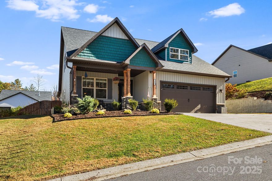 Price is now reduced well below market value! Instant Equity. Beautiful, 2019 well-maintained, and manicured 4/3 Arts & Crafts gem in the highly sought-after Maple Trace neighborhood of Weaverville. The city recently annexed the development, so now you will enjoy all the conveniences of city services and road maintenance. Natural Gas is piped throughout the entire neighborhood. The home comes with a top-of-the-line Navien tankless, instant-on water heater, and a gas stove for well-controlled cooking in the granite kitchen, with soft-close cabinets and drawers. Dual zone TRANE XL HVAC system. The gas fireplace provides ambiance and warmth in the winter or on a cool, crisp Fall Day. The home is one of the largest floor plans in the neighborhood and is well-suited for a growing family. The home has 2 primary suites, one on the main level and one on the upper level, with an additional side room that could be utilized for a nursery, yoga studio, or home office. Abundant attic storage on the upper level. The lower primary bedroom on the main floor boasts two additional bedrooms for guests or a home office downstairs as well. His & Hers office spaces! Maple Trace is the perfect setting for relaxed, country living, while being only 10 minutes to downtown Weaverville, 20 minutes to downtown Asheville, and 30 minutes to the International AVL airport. This home also offers gorgeous long-range mountain views for all 4 seasons and beautiful Fall colors! A fenced-in yard provides privacy while enjoying the views on the back patio with security for your pets. There's also plenty of room for a Summer vegetable garden or Dahlia flower bed to help our pollinators, with the newly installed in walled terrace in 2025! The sunroom is also an added bonus, providing natural sunlight and a cozy place to take a nap. Come take a stroll in this Norman Rockwell community, and make it your new WNC mountain escape!