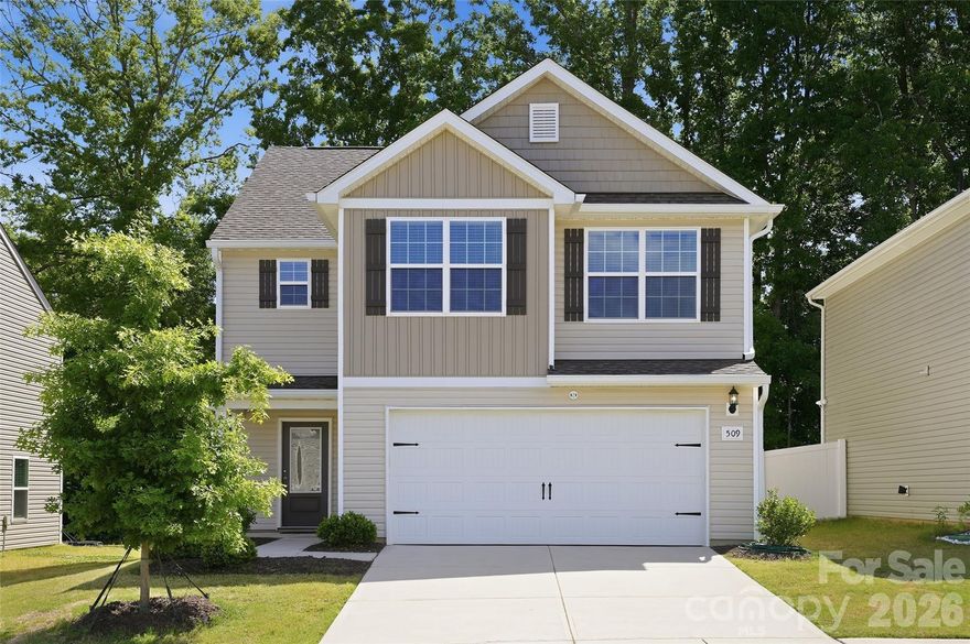 Well-maintained and move-in ready two-story home with premium lot which features a tree buffer at back for privacy. This lovely home offers an open floor plan on the main level, including a kitchen with granite countertops and stainless-steel appliances.  The upper-level hosts three spacious bedrooms with two full bathrooms. Home includes refrigerator (2025), washer and dryer, as well as upgraded 6" gutters (2025).

Location...location...location. Creedmore Hills is conveniently located to I-485, CLT airport, shops, restaurants, and the National Whitewater Center.

Don't miss out. This move-in home is priced to sell.