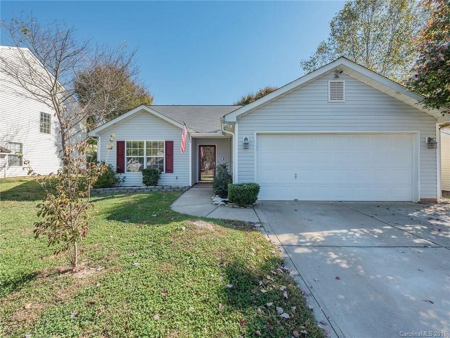 Fantastic Ranch! This well maintained, freshly painted, 2 car garage home has a spacious, open floorplan, vaulted ceiling in Family Room and Kitchen and offers a private, rear fenced yard. Lots of curb appeal to this home! Stainless Steel appliances in the kitchen. Gas Fireplace in Family Room. Ceiling fans throughout. Intercom system and security cameras. Huge Laundry/Utility room offers plenty of space for extra storage. Location is ideal; close to shopping, restaurants and Clover schools!