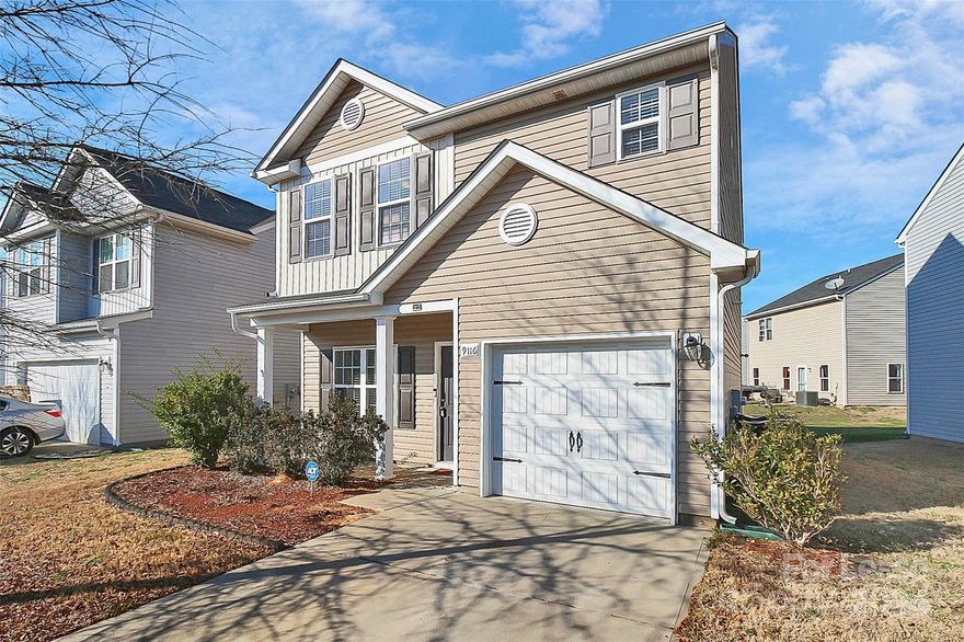 Welcome home to this bright and open 3 bedroom/2.5 baths oasis, situated just 8 miles from UNC Charlotte! 

Relax on your inviting + covered front porch with your morning coffee or evening cocktail. Continuing inside, you'll find an open concept living room and dining area that perfect for entertaining. 

Your well appointed kitchen features granite countertops, a built-in eating bar, wood cabinetry, crown molding, ss appliances, and a spacious pantry for storage. Out back, you'll find a level backyard with patio that's ideal for grilling out all summer long!

Upstairs you will find all the bedrooms, including the spacious primary suite, complete with cathedral ceilings, a walk-in closet fit for a queen, and an en-suite with dual vanities, providing space for everything. 

The two secondary bedrooms are sizable and share a full bathroom. Rounding out the upper level is a laundry closet making for convenient living.