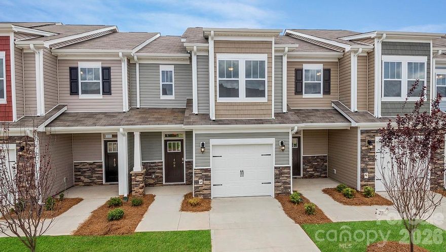 Tap Root Farms is one of our largest communities, complete with club house, fitness center, pool, playground, pickleball, dog park and more! Enjoy simple living with our new construction townhomes! This floorplan offers a large kitchen complete with island, ss appliances and tile backsplash, an open living area and plenty of storage space. The primary suite with attached bath, along with two other bedrooms can be found on the second floor. *Home features are subject to change without notice. Internet service not included. Sq footages are approximate*