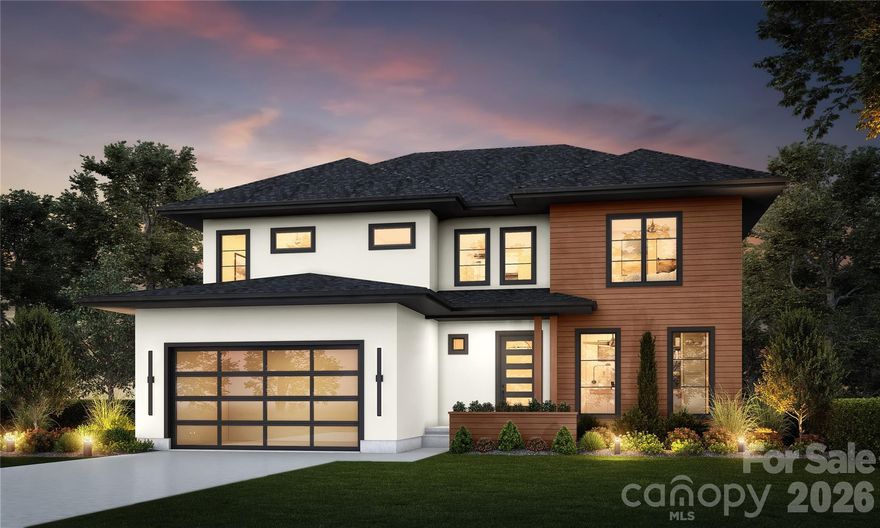 Exceptional new construction featuring 5 bedrooms, 3.5 baths, and just under 3,400 square feet on a 0.35-acre lot in a prime Charlotte location. Ideally situated just minutes from Cotswold, Plaza Midwood, and SouthPark, with convenient access to Uptown Charlottes shopping, dining, and everyday amenities.

The main living area features vaulted ceilings open to the second level and a sleek electric fireplace that anchors the space. The kitchen is designed for both everyday living and entertaining with almond cabinetry, a large L-shaped quartz island with seating, a walk-in pantry, and a 48-inch gas range. The open floor plan flows seamlessly between the kitchen, dining, and living areas.

The primary suite is located on the main level and features a spacious walk-in closet with direct access to the laundry room for added everyday convenience. The primary bath showcases a beautifully designed wet room with a freestanding tub and walk-in shower, creating a spa-like retreat. 

A pocket office provides a dedicated work-from-home space, while a drop zone adds practical storage just off the main living areas. Upstairs, a spacious media room offers flexible space for movie nights, additional living, or a playroom. The upper level also includes three additional bedrooms, two of which share a Jack-and-Jill bath with separate vanities, while the third bedroom features its own en-suite bath.

Enjoy the covered rear patio overlooking the large fenced backyard with plenty of room for entertaining and space with potential for a future pool.

Additional features include a two-car garage with EV charger, tankless water heater, and prairie-modern architectural design, all in a central Charlotte location close to dining, shopping, and everyday conveniences. Tax Value will change upon completion of the house.