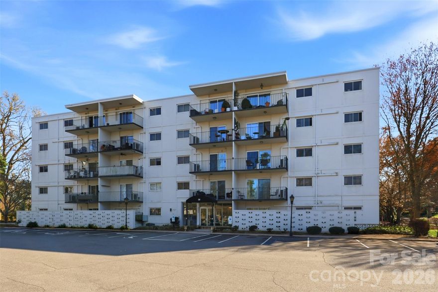 Welcome to this charming condo in the heart of Myers Park!  This beautiful 2-bedroom, 1.5-bathroom condo features an updated kitchen with granite countertops and stainless-steel appliances, open living and dining spaces, and a private balcony.  This condo features ample storage to provide comfortable living, along with community amenities including secured entry, elevator access, and a pool.  Conveniently located just minutes from Uptown, SouthPark, Dilworth and South End with easy access to shopping, dining and parks.  This is a great opportunity for low-maintenance living in one of Charlotte's most sought-after neighborhoods.