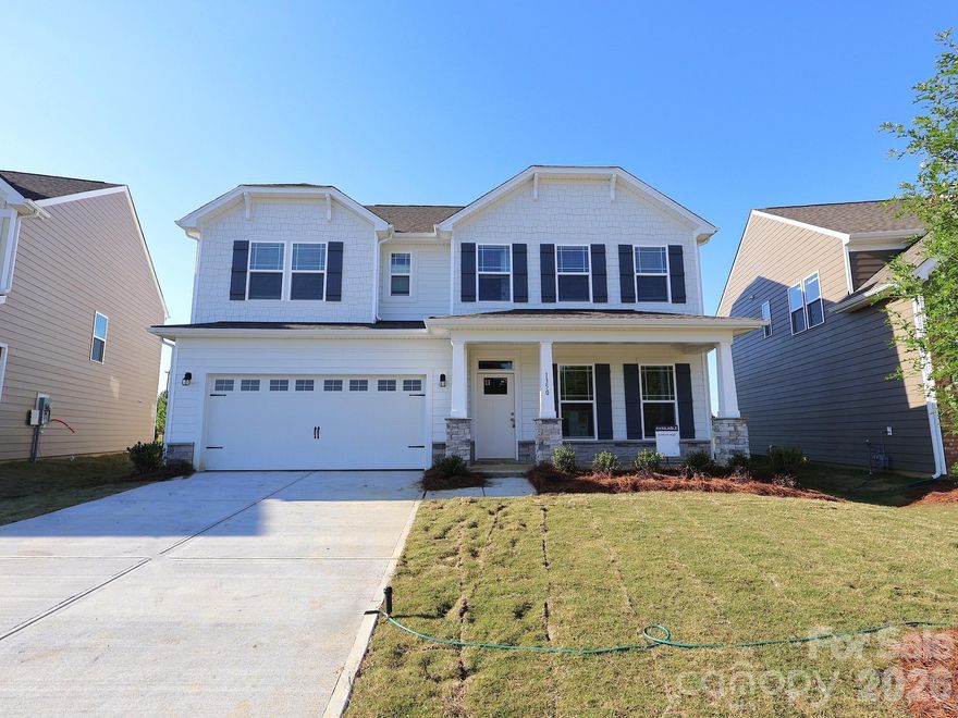 Welcome to the Savoy at Canterbury Station! This community is located just minutes from Wingate University & offers all the amenities needed for a functional lifestyle. This beautiful home is set to impress with modern features & elegance. Entering the home from the front covered porch, you are greeted with an inviting and homey foyer. Off to the side, you'll find a main level guest bedroom with a private full bathroom and walk-in closet to ensure your guests have privacy and comfort. The home will open up when entering your main living area. The kitchen is equipped with stainless steel appliances, a French door refrigerator, kitchen island and quartz counter tops. The breakfast area allows for sit down meals & extra space. Walk out the sliding door to your extended patio to enjoy entertaining or a morning coffee. The family room is spacious and open, allowing for a sectional as well as additional furniture. Throughout the main living areas is easily maintainable EVP flooring for easy cleaning. Throughout the home the windows have been accented with 2" faux wood blinds to add another layer of elegance. Upstairs you will find 2 additional bedrooms, a shared bathroom and the laundry room, complete with a washer and dryer. The spacious loft provides an additional area to entertain or relax. The Owner's suite is designed to maximize comfort with plenty of natural lighting, you'll find relaxtion will come easy. The walk-in closet allows for plenty of space for all your wardrobe needs. Finally, the en-suite is nothing short of spa-like. With a dual vanity, private toilet area & tiled shower. Welcome to your new home!