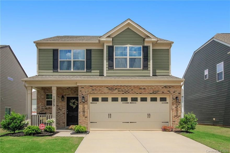 This beautiful 3 bed 2.5 bath home, has an open floor plan featuring hardwood flooring throughout the main level. Granite counters throughout the kitchen, with stainless steel appliances and upgraded fixtures. French doors to a large master with modern on-suite. Over-sized bedrooms with great closet space plus a big open loft. Home has been upgraded throughout with new light fixtures, ceiling fans and modern touches. Step outside to a nice sized lot with tasteful landscaping, Hardie board siding with brick accents and 30-year architectural shingles makes for a maintenance free exterior. A 10-year structural warranty transfers with home. Gorgeous community with furnished clubhouse, resort-style pool with splash park, fitness center, sports complex, playground and impressive trail system. NEW Indian Land recreation park opening in fall 2020 less than a 1/4-mile walk. Coming 2021 season- Brand NEW Indian land High School, and shops and restaurants just under 2 miles away. LOCATION!