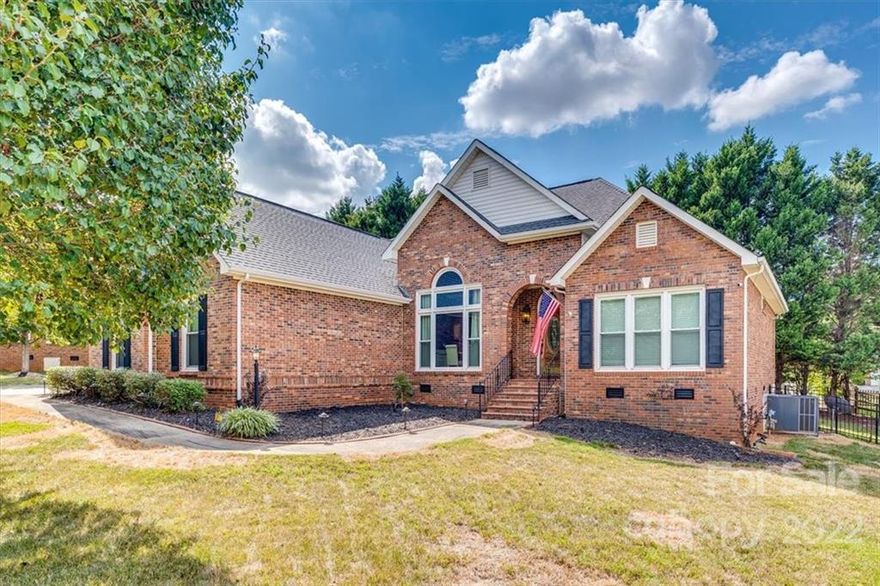 Full Brick 1.5 story home in the established Channing Park neighborhood. This home offers a split floor plan with soaring ceilings and great finishes. Beautiful hardwoods greet you as you enter and continue into the Primary Bedroom on the main level. The secondary bedrooms are on the other side of the house and share a full bathroom between them. The updated Kitchen offers light and bright colors and stainless steel appliances. The Dining Area is graced with Tall windows and ceilings, allowing for tons of natural light. The laundry room is located on the main level right by the garage entrance and the stairway up to the bonus room. The Bonus Room offers a secluded area that is great for an office, additional bedroom, or just extra storage. Out back is a large deck and fully fenced yard, with trees offering great privacy. Don't miss out on this beautiful home in a great location close to the lake and the Rock Hill airport.