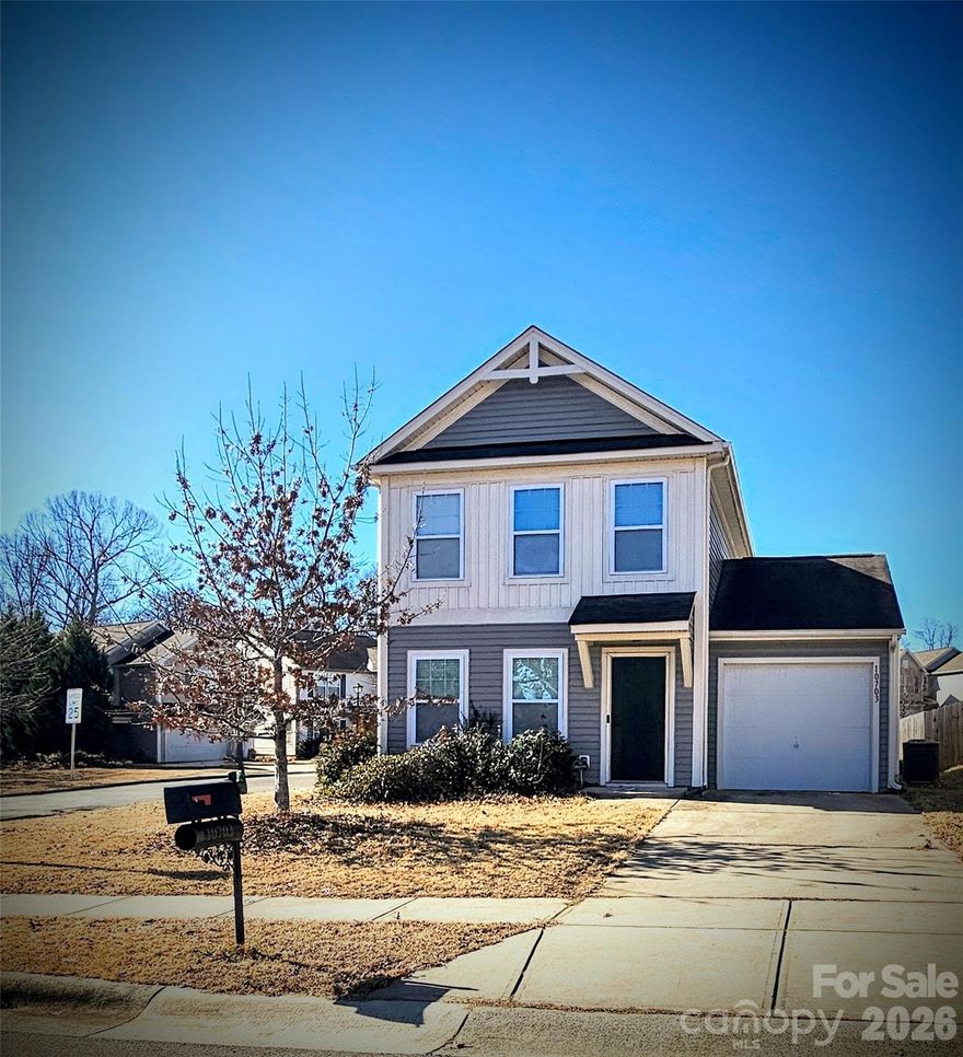 Corner lot home with 27' x 27' fenced back yard on level lot with open park area across the street. Please pardon our boxes in the photos as the sellers are diligently packing to move. Open floorplan with BIG open kitchen that's perfect for a kitchen island with space for breakfast table too. Generous sized family room and dining room, brushed nickle type lighting everywhere, SS appliances in the kitchen. VERY well maintained home here and it will show! The 1 car garage has an electric opener and is fully sheet-rocked. All BR's are located upstairs. Primary BR has walk in closet, a raised height vanity in the en suite bath. You'll notice lots of sunshine comes into this home which is nice about a corner lot! This location is EVERYTHING being right on the edge of the town of Harrisburg, near the Speedway, the University area (UNCC), University Research Park area, minutes to I-485 & I-85, Concord Mills Mall, so much shopping, grocery stores including Trader Joe's nearby, way too many restaurants to enjoy and easy access to so much to do. Really peaceful and pretty established neighborhood.