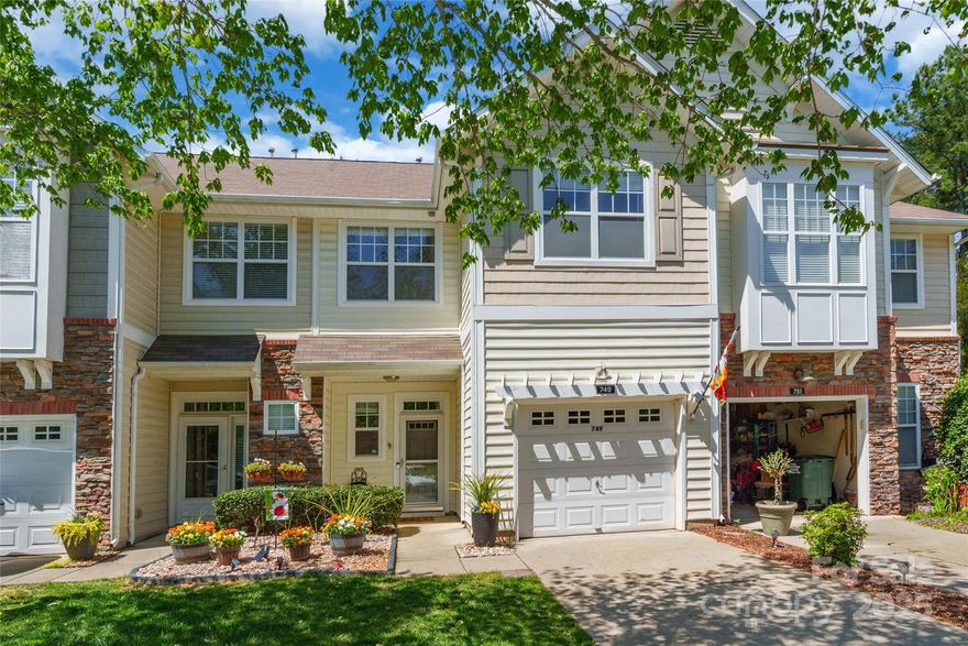 This 3 bedroom, 2.5 bath townhouse is a solid find in the desirable Fort Mill School District. The main level features a convenient half bath, a functional kitchen with stainless steel appliances and granite countertops, a dining area, and a spacious great room with a beautiful updated gas log fireplace. All three bedrooms are located on the upper level for added privacy. Step outside to a spacious screened porch and a backyard patio, perfect for relaxing or entertaining. Most rooms have been freshly painted, and there is additional storage space under the stairs. The community features a clubhouse and pool, and lawn maintenance is covered by the HOA! Conveniently located near I-77 and SC-160, offering easy access to major highways and surrounding areas. Enjoy easy living in a convenient location! Walking distance to schools.