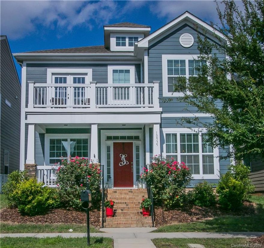 THE BEST LOCATION in Charlotte!Great schools,shopping,dining,everything!Amazing curb appeal with sought after double front porches! Practically new very lightly lived in Blakeney area home. Beautiful hand carved hardwoods,crown moldings,granite countertops,and stainless appliances.Sprawling open floorplan with tons of light and space. Large Loft space upstairs, perfect for second living space or play area .Courtyard style back yard with oversized patio and privacy.Original owners, nearly new!