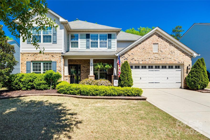 Offer Deadline Friday 4/18 at 6 PM. Welcome to 4032 Wild Turkey Ln—a 4BR/3.5BA showstopper in the heart of Audubon Lake, where style, comfort, and upgrades collide. From the moment you pull up, the permanent trim lights set the tone: this home shines—literally. Inside, you’ll find a gourmet kitchen that brings the heat (and the pot filler!), with quartzite counters, SS appliances, a beverage center, and an island made for entertaining. Custom built-ins in the living room, dining room, and study add both charm and function. Plantation shutters throughout? Check. And the outdoor living? Next-level. The vaulted Eze-Breeze screened porch flows to a paver patio with a stacked stone grill area—your new favorite hangout. All bedrooms, including the spacious primary suite, are upstairs—tucked away for peace and quiet. Add in a versatile loft, tons of storage, and a prime Indian Land location minutes from Ballantyne, shops, dining... and you’ve got a home that’s not just upgraded—it’s elevated!