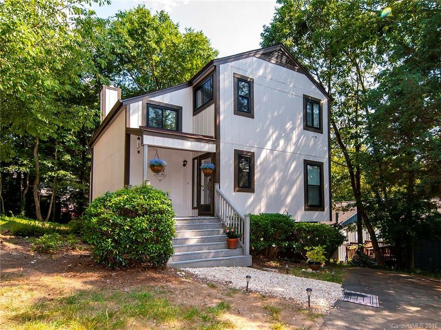 Charming updated 3 bedroom, 1.5 bath home on the peninsula of Tega Cay. Open floor plan with wood floors on the first level and up the stairs . New paint in the 2 story living room with wood burning fireplace. Eat in kitchen with granite counter tops and breakfast area. Master bathroom recently updated. New exterior paint. Private backyard surrounded by trees.  All the amenities that living in Tega Cay has to offer - golf, tennis, playgrounds, trails. Fort Mill Schools. Must see!