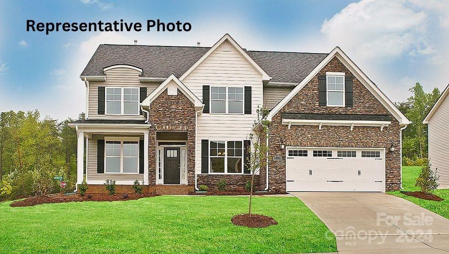 The Washington is one of our MOST POPULAR plans and is both traditional and modern with its open and functional spaces. Entering from the covered front porch, the foyer is flanked by a study and dining room that opens to the large family room with a wall of windows. The kitchen with quartz countertops features a center island, Double Wall Ovens, Gas Stovetop, butler’s pantry, and lots of cabinetry. Guest bedroom and mudroom and laundry room round out the first floor. Upstairs, enjoy game nights in the spacious bonus room! Primary suite with bath including BOTH a soaking tub AND separate shower and HUGE walk-in closet. 3 more bedrooms (ONE WITH PRIVATE BATH) plus a hall bath complete the upstairs. Minutes from Lake Norman State Park and quaint downtown Troutman, you will never be too far from home with our industry-leading suite of smart Home Is Connected® products, keeping you connected with the people and place you value most.