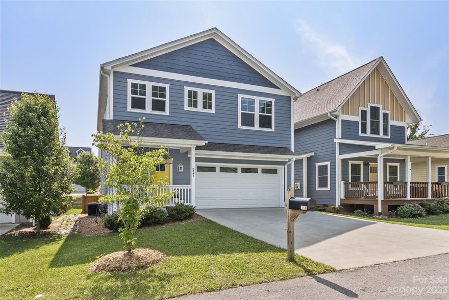 Don't miss this adorable, open concept, nearly new home, in sought after North Asheville.  The main level features plenty of space to entertain both inside and out. The kitchen is equipt with stainless steel appliances, granite countertops and a large island.   Upstairs you will find three spacious bedrooms, two full bathrooms and dedicated laundry room.  The fenced in back yard is sunny and flat with a newly painted back deck.  The home comes with custom window treatments and loads of storage.  This is the subdivision to show, no city taxes, close to the French Broad River, downtown Asheville, Weaverville and low HOA fees.