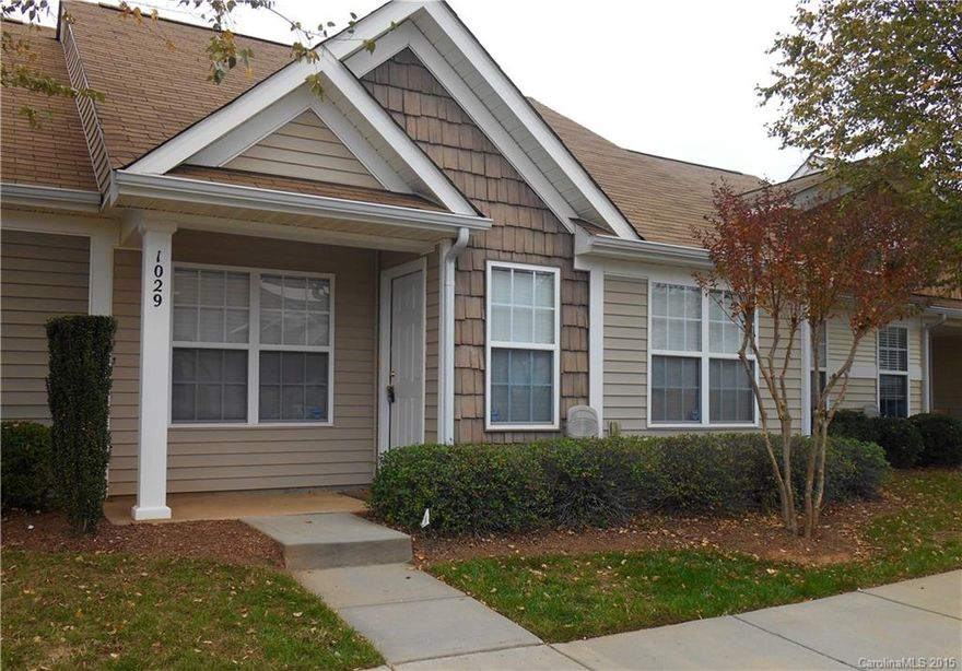 Perfect location -- only minutes from Ballantyne area.  This immaculate Townhome has 2 bedrooms, 2 baths and has just been painted.  New carpet in living area, master and second bedroom, plus a new dishwasher and disposal in kitchen.  Beautiful fenced in backyard provides tons of privacy.  Nice sized master with walk-in closet.  Tile in entrance, kitchen, and bath areas. Come enjoy maintenance free living.  HOA includes exterior maintenance, common area including cutting grass, and trash.