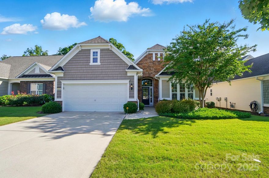 Stunning Ranch in Sun City 55+ community sits on 18th fairway. Kitchen w premium antique white cabinets w soft under cabinet lighting, island, microwave space, decorative antique white range hood, lg pantry, lazy susan, SS appliances, & granite countertops. 15’ x 19’ Living Rm w custom built antique white electric fireplace w arched mantle. This home was professionally painted w 2 layers of premium paint. Mannington’s Engineered 5” wide hardwoods throughout home. Extensive crown & picture framing & classic 5” baseboards add to home’s decorative character. Curved stone patio on highly sought after 18th Fairway. Study or 3rd bedroom has French doors & cabinet closet. 4’ extended 2-car garage w painted walls & epoxy finished floor. Attic pulldown to 500 sq ft storage w finished floor & energy-reflective panels that insulate the room. Oil rubbed bronze fixtures, custom window treatments, laundry sink & cabinets. Lawn maintenance, trash pickup, landscape trimming by the HOA.