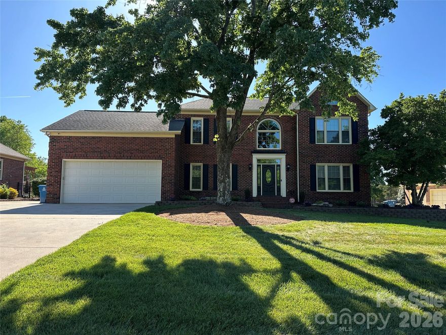 This beautiful brick Harrisburg home has been meticulously maintained and ready for new homeowners. Four bedrooms + Bonus / Spacious Master Suite with renovated Bath that has full walk-in custom Tile Shower, new cabinets & granite Tops / This Owner for the last 35 years has faithfully maintained their home, including Upgraded insulated Replacement Windows, both heating systems, Roof 2010, installed Tile Flooring in Large Renovated Kitchen + Cooktop & Double ovens - Kitchen Cabinetry with custom roll-outs & Refrigerator that was purchased 2023 + Spacious Bay window Dining area leading to Den with all brick FP & Gas logs.  Enjoy your Large ALL Brick Herringbone Patio & SALT WATER In Ground Pool for Summer evenings and weekends with family & friends / Move in with renovated like new: Back door to Patio 2026, Installed New in Master bath is a impressive All Tile Shower with glass enclosure 2026, Fresh interior paint & NEW Carpet (no shoes please) April 2026, NEW water heater 2026, Outdoor landscape lighting 2025, Gas logs with new starter & pilot light 2024 - logs are 2020, SALT Water Pool has new liner 2024, upstairs A/C April 2023 (furnace, condenser & evaporator, First floor Gaspac installed November 2019, Water softener 2015. Beautiful established neighborhood with NO HOA FEES !!!  Best schools in the Charlotte Metrolina area = Harrisburg Hickory Ridge Schools #1